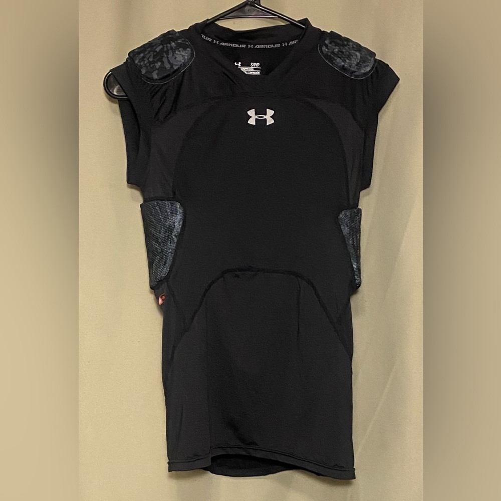 Under Armour  Mens Game Day  Pro 5-Pad Compression Top Black Camo Sz Small